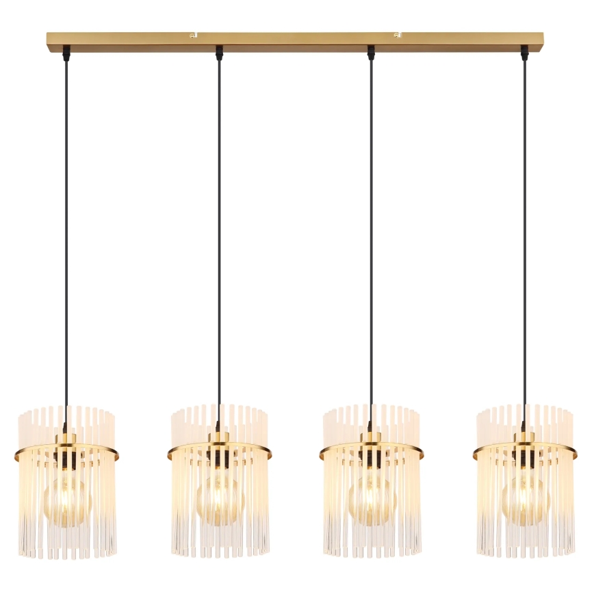 Globo - Chandelier on a string 4xE27/60W/230V gold