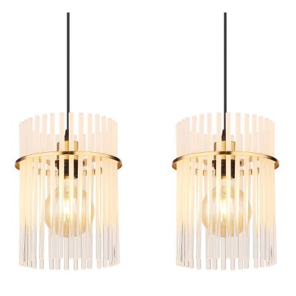 Globo - Chandelier on a string 4xE27/60W/230V gold