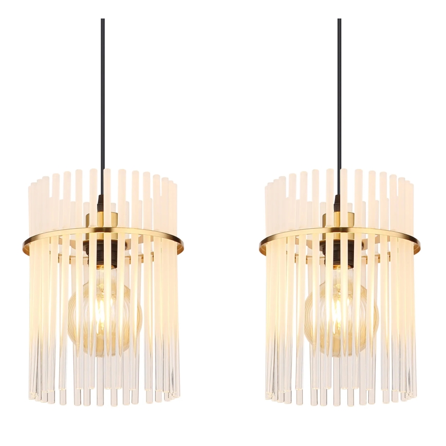 Globo - Chandelier on a string 4xE27/60W/230V gold