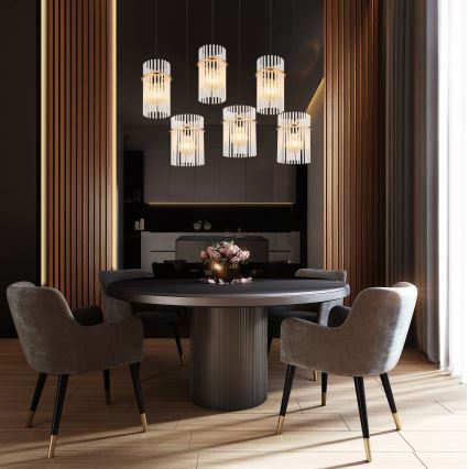 Globo - Cable-suspended chandelier 6xE27/60W/230V, gold