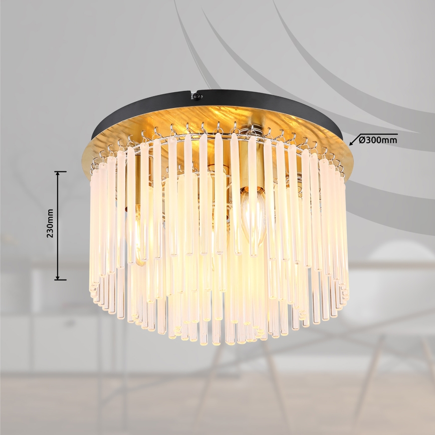 Globo - 5-Light Ceiling Light, E14/40W/230V, Ø 32 cm, Gold