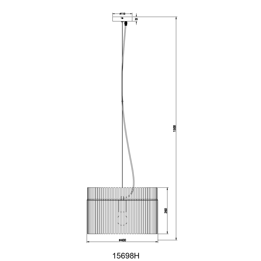 Globo - Chandelier on a string 1xE27/60W/230V d. 40 cm black