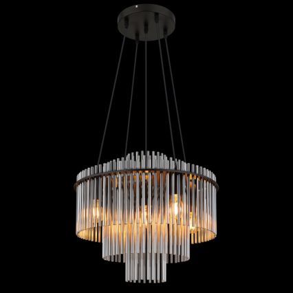 Globo - Cable-suspended pendant light 5x E27/60W/230V, black