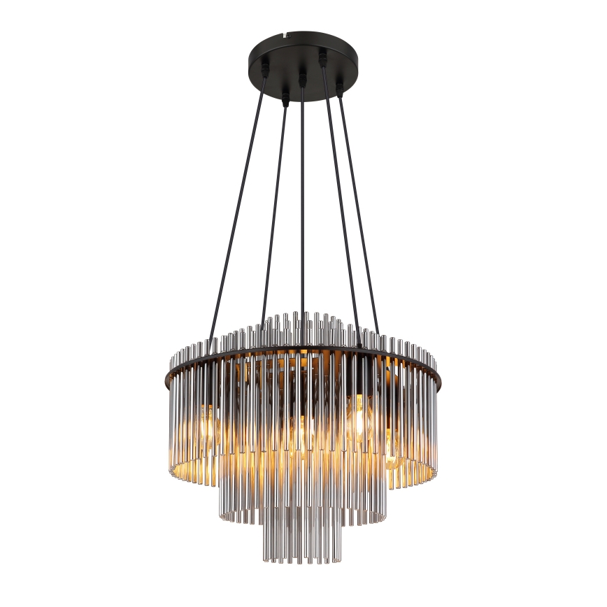 Globo - Cable-suspended pendant light 5x E27/60W/230V, black