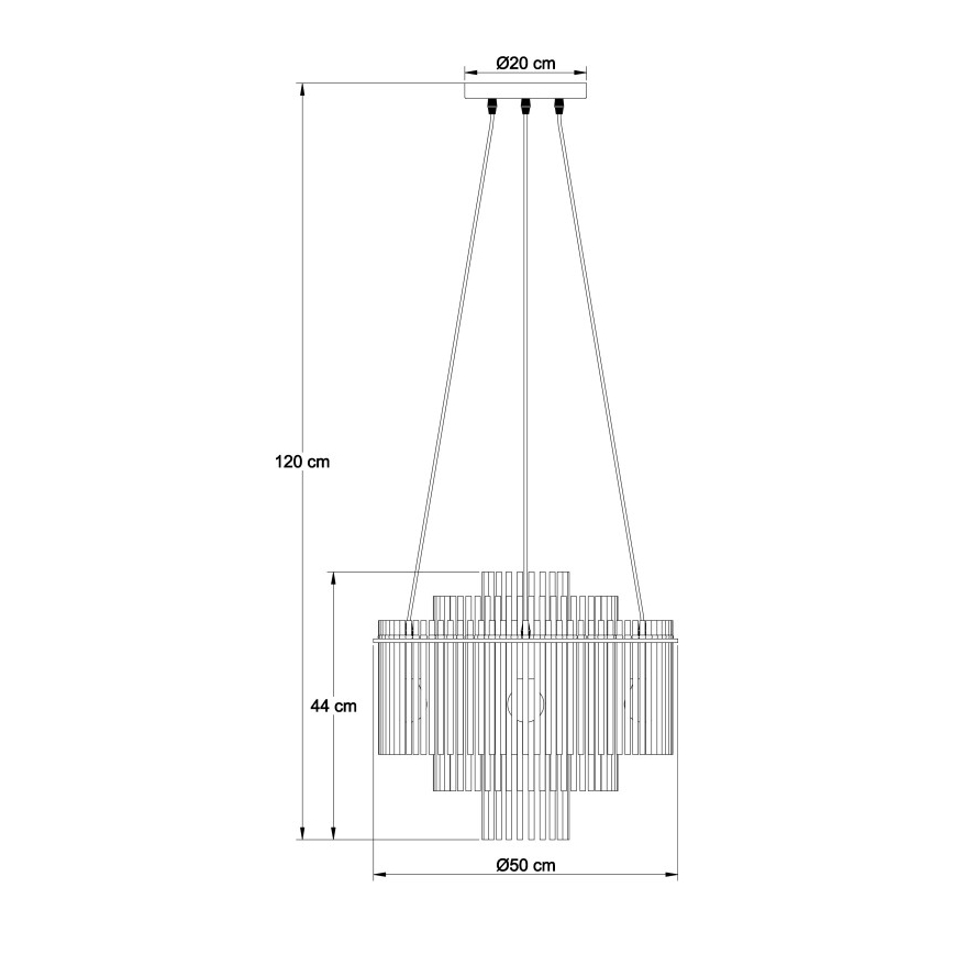 Globo - Cable-suspended pendant light 5x E27/60W/230V, black