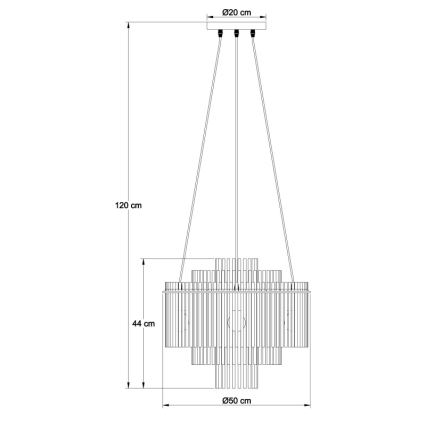Globo - Cable Chandelier 5xE27/60W/230V, Gold