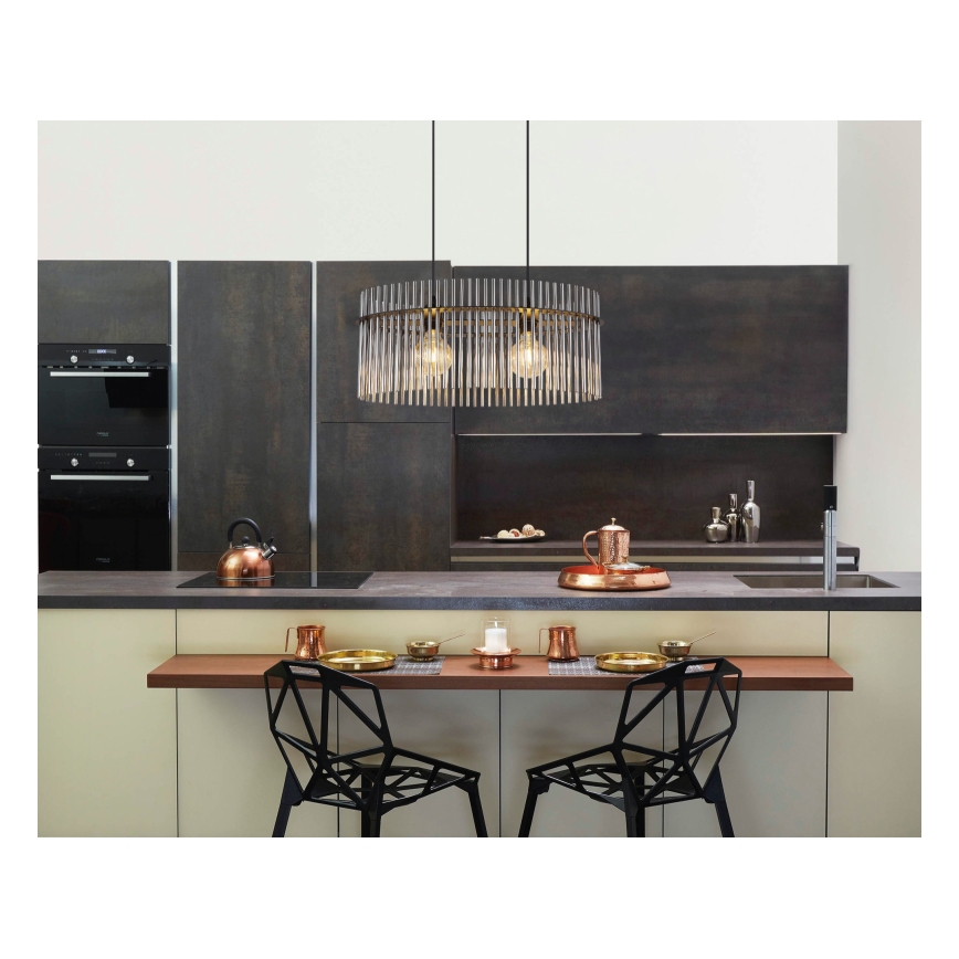 Globo - Chandelier on a string 2xE27/60W/230V black