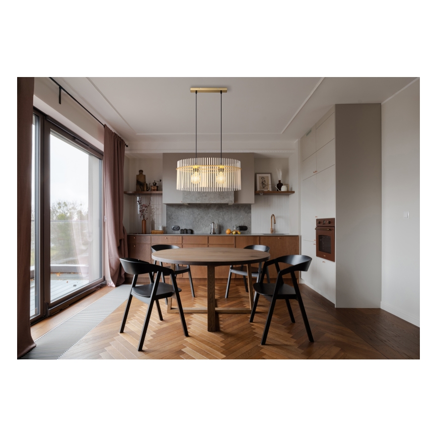 Globo - Chandelier on a string 2xE27/60W/230V gold