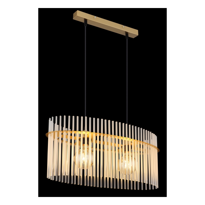 Globo - Chandelier on a string 2xE27/60W/230V gold