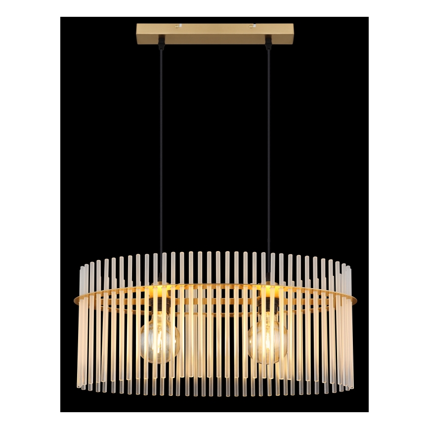 Globo - Chandelier on a string 2xE27/60W/230V gold