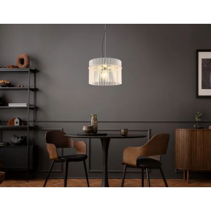 Globo - Cable-hung Pendant Light 1x E27/60W/230V, Ø 40 cm, Cream