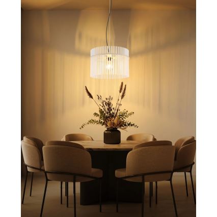 Globo - Cable-hung Pendant Light 1x E27/60W/230V, Ø 40 cm, Cream