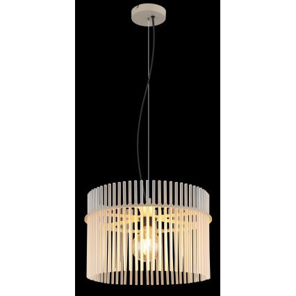 Globo - Cable-hung Pendant Light 1x E27/60W/230V, Ø 40 cm, Cream