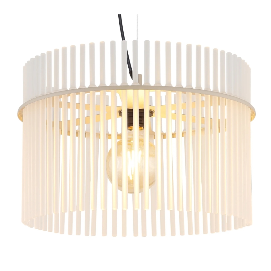 Globo - Cable-hung Pendant Light 1x E27/60W/230V, Ø 40 cm, Cream