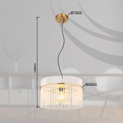 Globo - Chandelier on a string 1xE27/60W/230V d. 40 cm gold