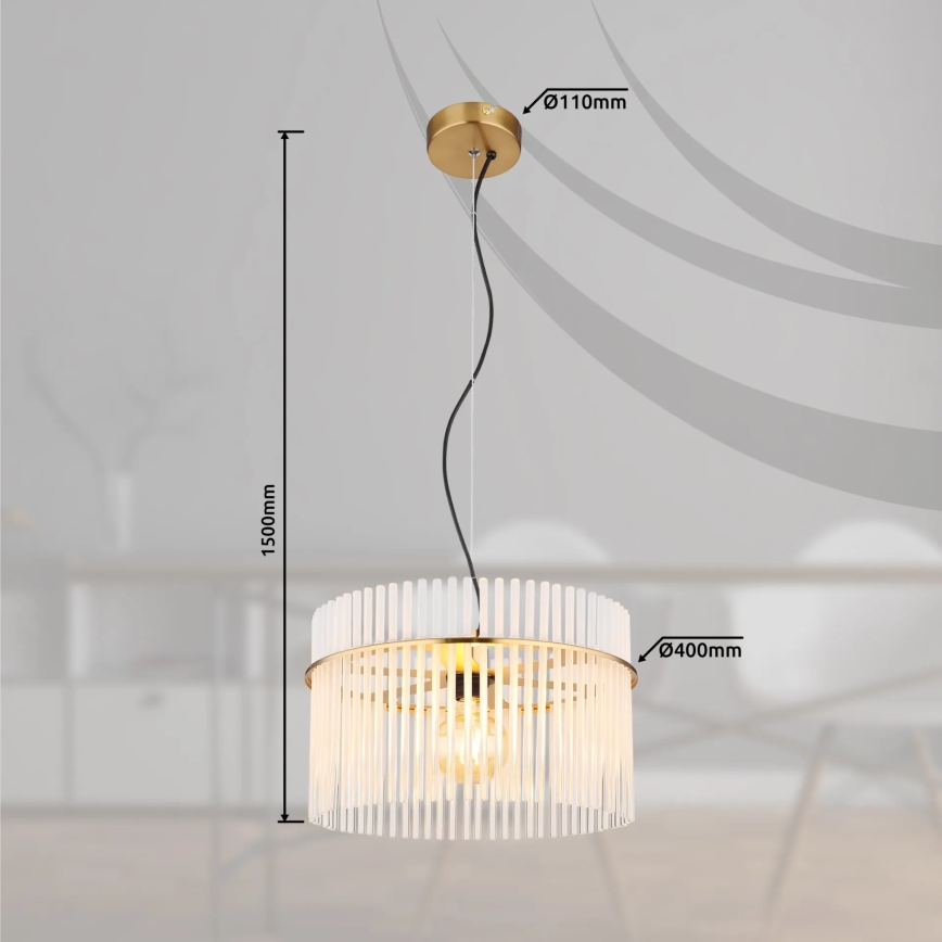 Globo - Chandelier on a string 1xE27/60W/230V d. 40 cm gold