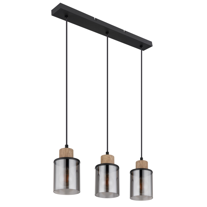 Globo - Chandelier on a string 3xE27/15W/230V oak