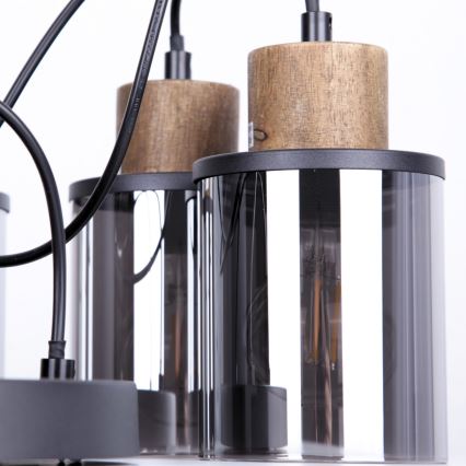 Globo - Chandelier on a string 3xE27/15W/230V d. 27 cm oak