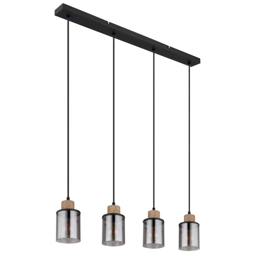 Globo - Chandelier on a string 4xE27/15W/230V oak