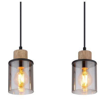 Globo - Chandelier on a string 4xE27/15W/230V oak
