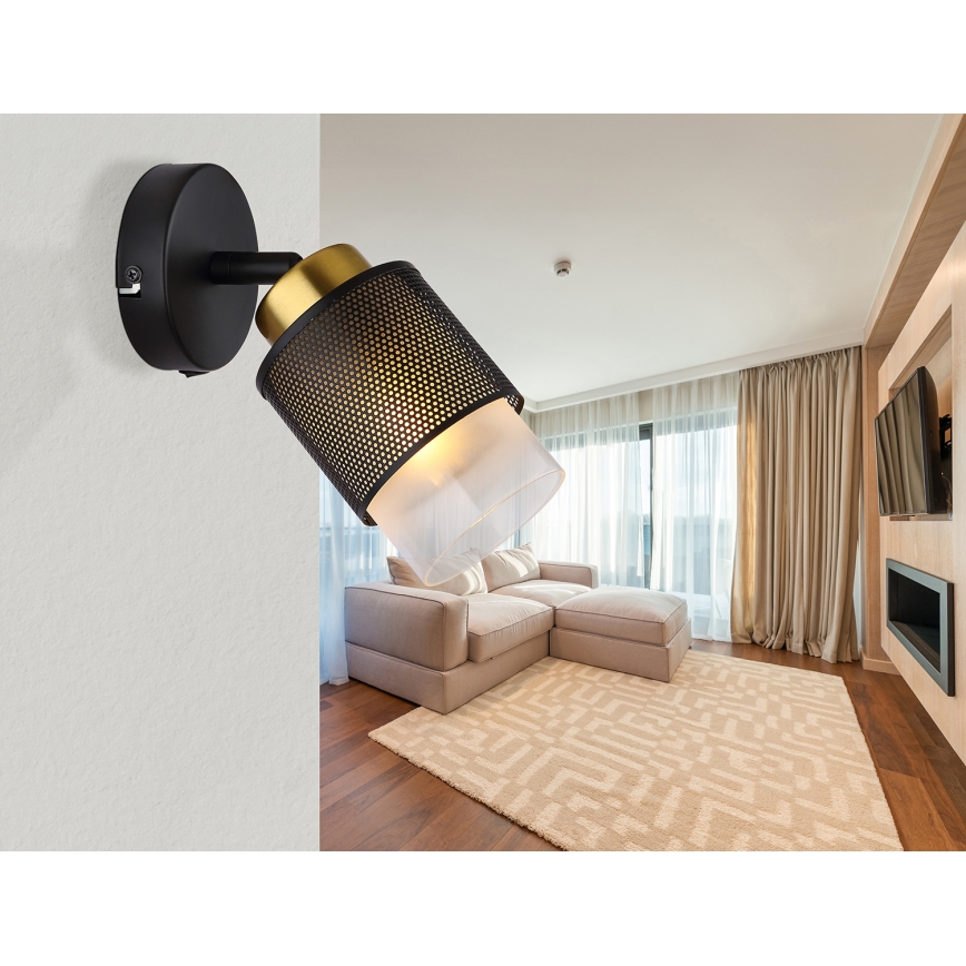 Globo - Wall spotlight 1xE27/40W/230V black/gold