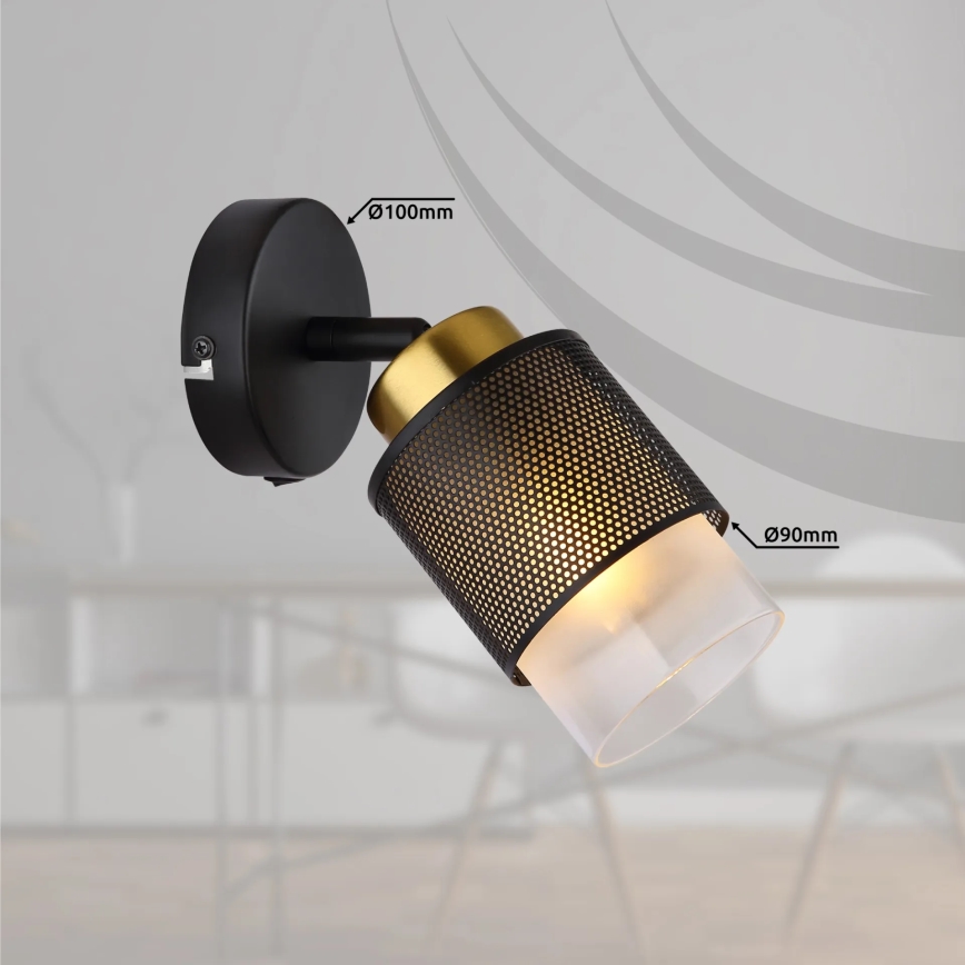 Globo - Wall spotlight 1xE27/40W/230V black/gold
