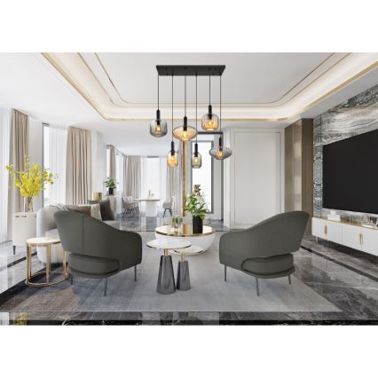 Globo - Cable-Suspended Chandelier 6xE27/60W/230V