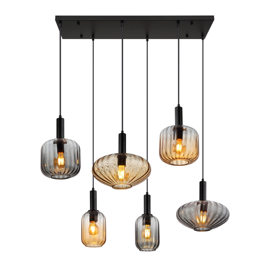 Globo - Cable-Suspended Chandelier 6xE27/60W/230V