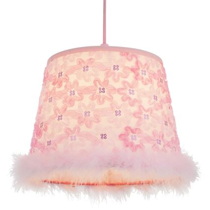 Globo - Children's chandelier on a string 1xE27/60W/230V pink
