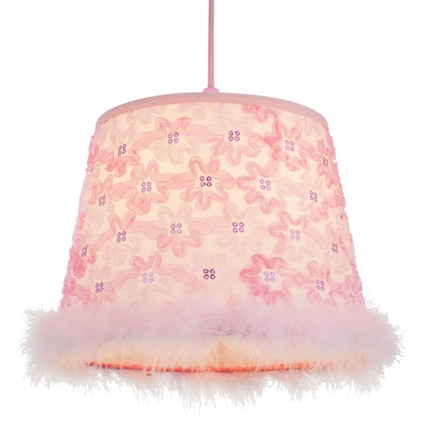Globo - Children's chandelier on a string 1xE27/60W/230V pink