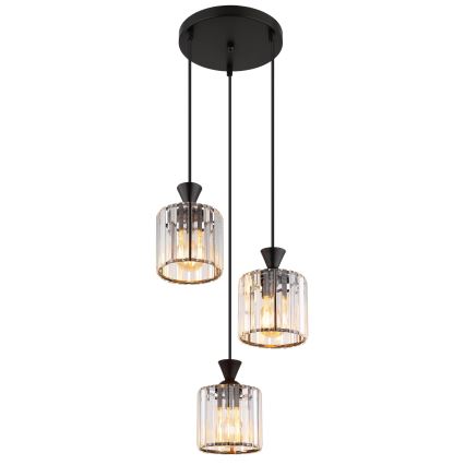 Globo - Chandelier on a string 3xE27/60W/230V d. 32 cm black