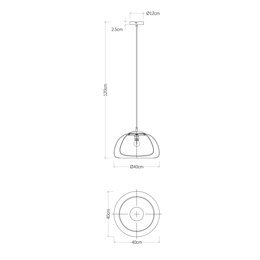 Globo - Chandelier on a string 1xE27/60W/230V