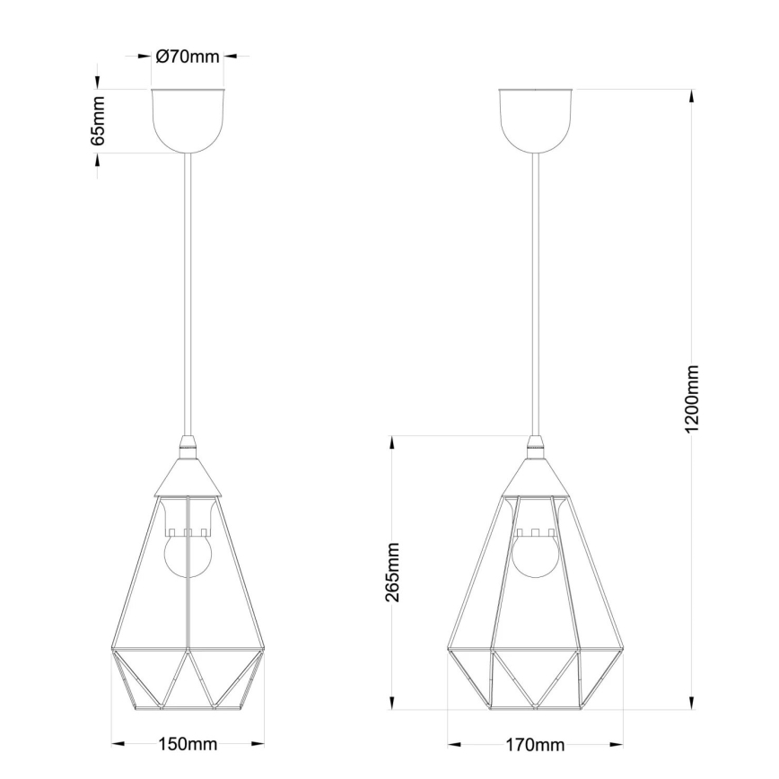 Globo - Chandelier on a string 1xE27/60W/230V d. 17 cm