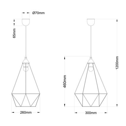 Globo - Chandelier on a string 1xE27/60W/230V d. 30 cm