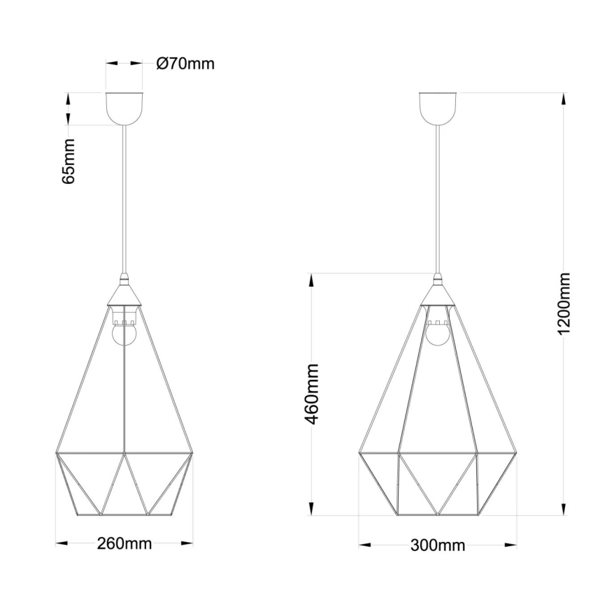 Globo - Chandelier on a string 1xE27/60W/230V d. 30 cm