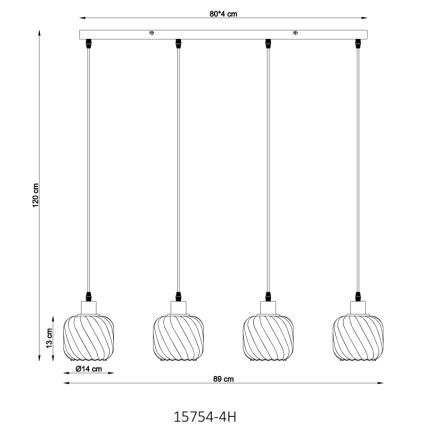 Globo - Chandelier on a string 4xE27/25W/230V