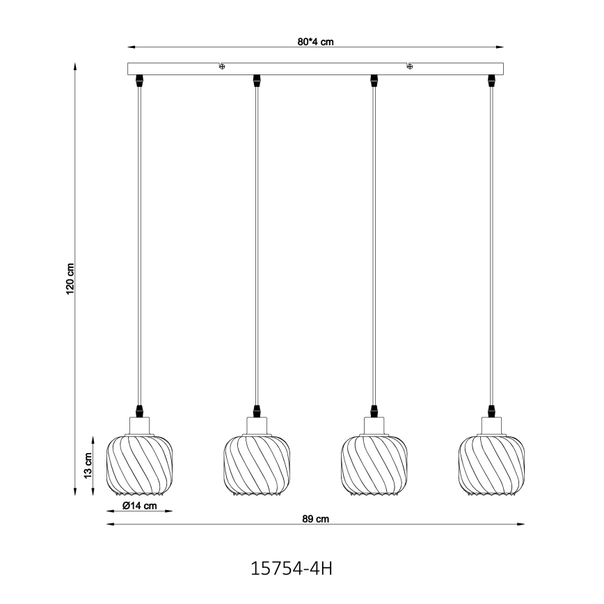 Globo - Chandelier on a string 4xE27/25W/230V