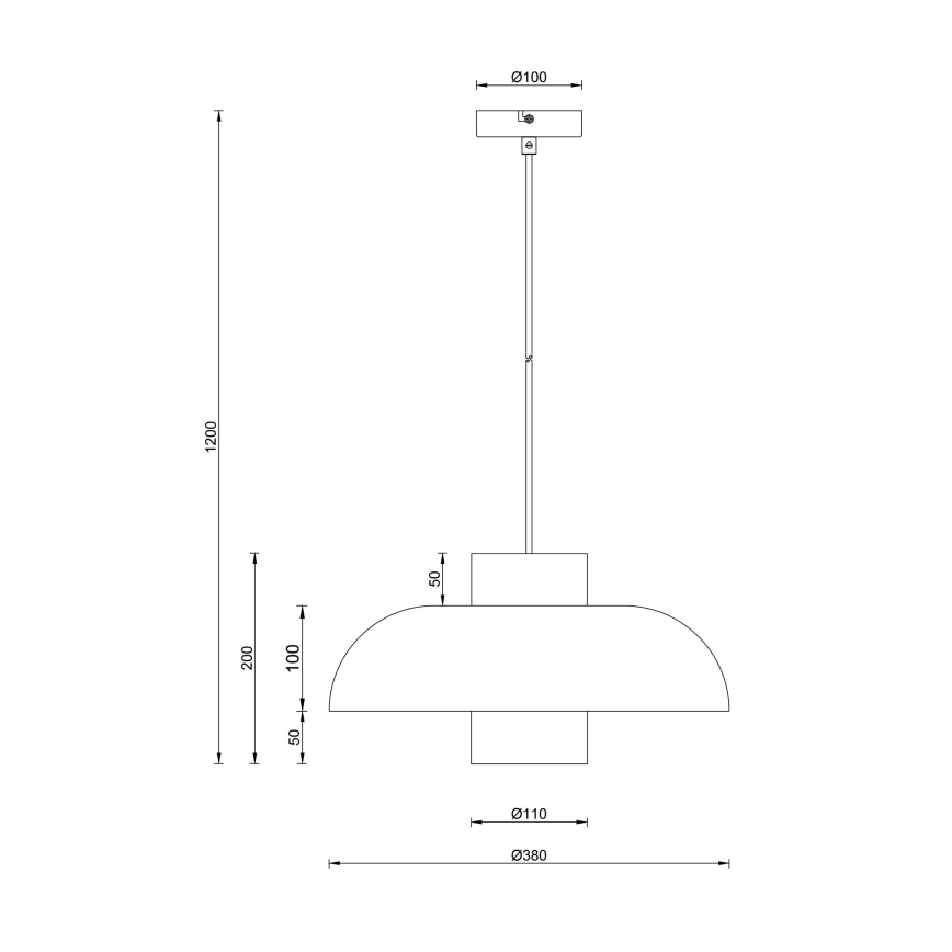 Globo - Cable-hung pendant light 1xE27/60W/230V black