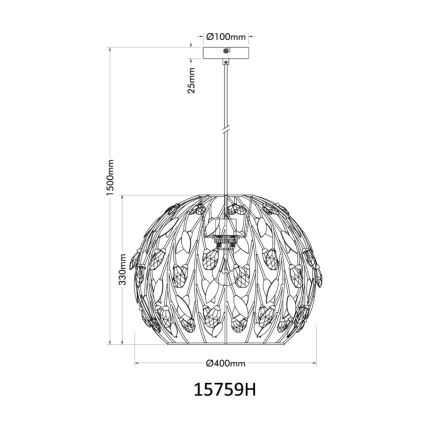 Globo - Chandelier on a string 1xE27/40W/230V d. 40 cm