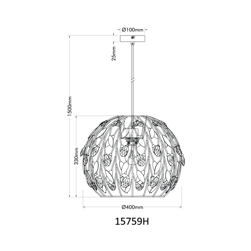 Globo - Chandelier on a string 1xE27/40W/230V d. 40 cm