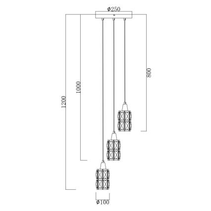 Globo 15760-3 - Crystal chandelier on a string WOLLI 3xE14/40W/230V