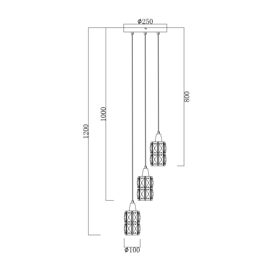 Globo 15760-3 - Crystal chandelier on a string WOLLI 3xE14/40W/230V