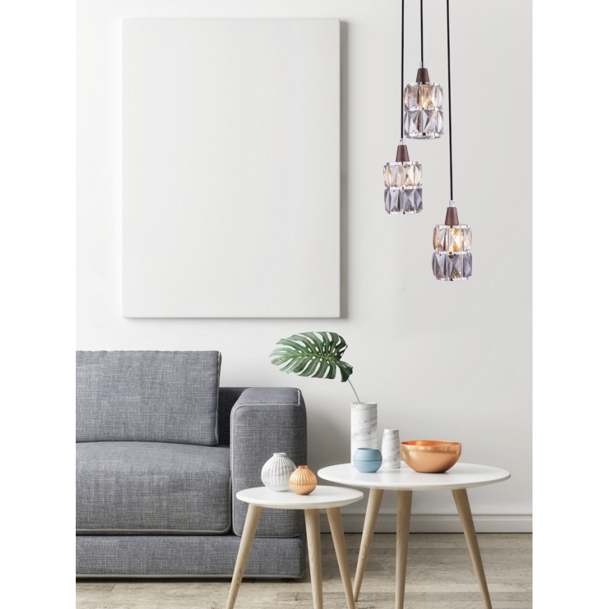 Globo - Crystal chandelier on a string 3xE14/40W/230V