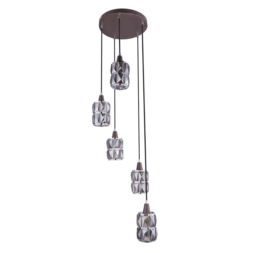 Globo - Crystal chandelier on a string 5xE14/40W/230V