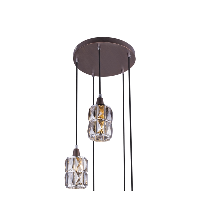 Globo - Crystal chandelier on a string 5xE14/40W/230V
