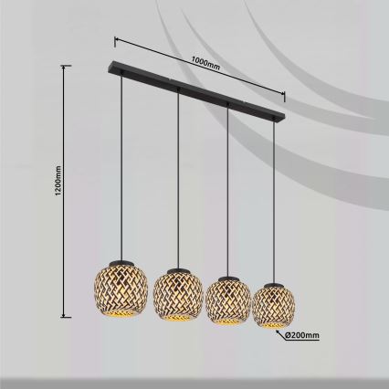 Globo 15766-4H - Chandelier on a string COLLY 4xE27/15W/230V