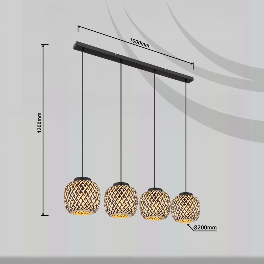 Globo 15766-4H - Chandelier on a string COLLY 4xE27/15W/230V