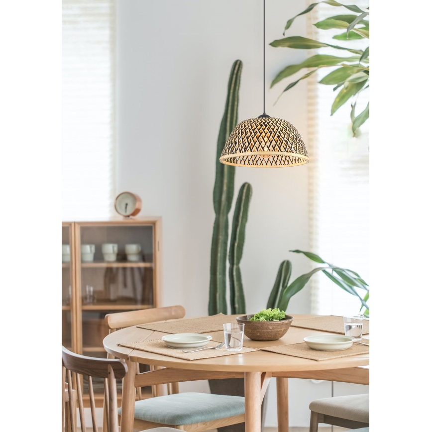 Globo - Chandelier on a string 1xE27/15W/230V bamboo