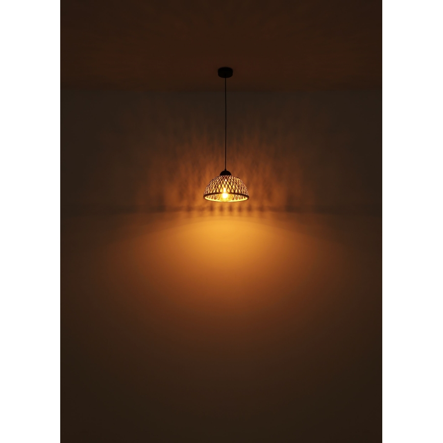 Globo - Chandelier on a string 1xE27/15W/230V bamboo