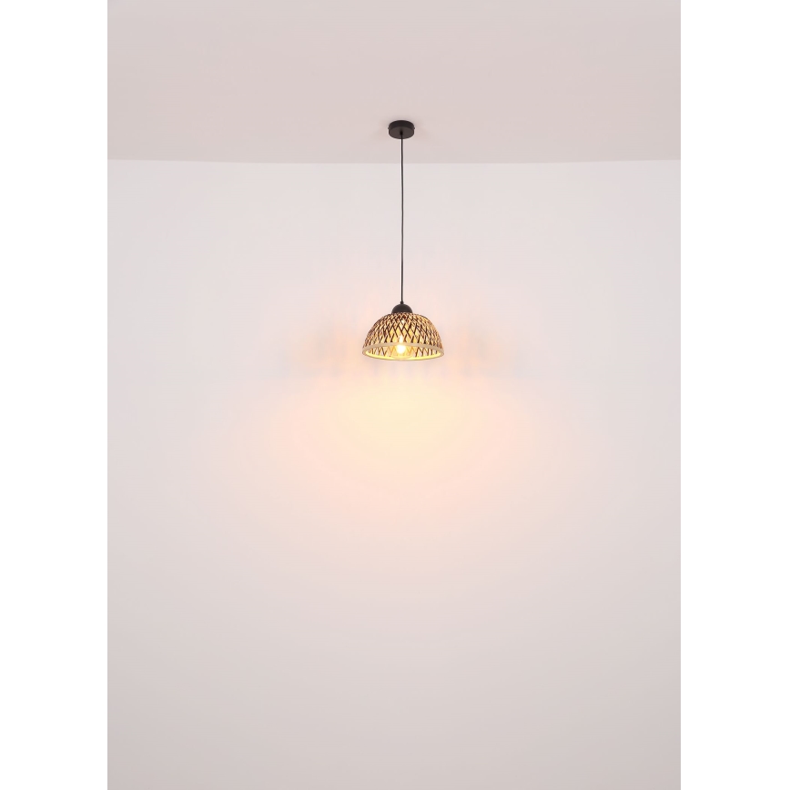 Globo - Chandelier on a string 1xE27/15W/230V bamboo